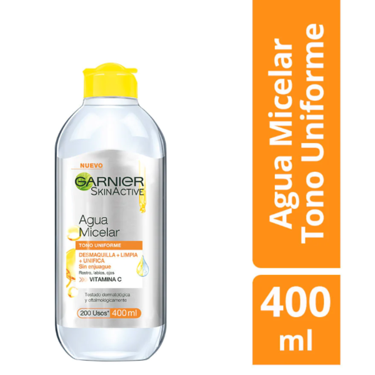 Agua micelar Garnier SkinActive express aclara tono uniforme 400 ml
